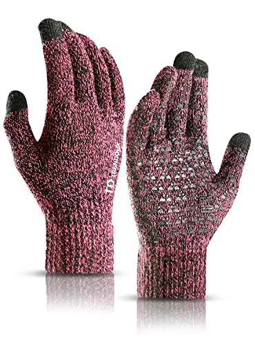 TRENDOUX Damen Handschuhe, Winterhandschuhe Thermo Touchscreen Outdoor Winter Reithandschuhe zum Handy Gefüttert Dehnbares Material Strickhandschuhe Handy, Herren Handschuhe - Rose L TRENDOUX Damen Handschuhe, Winterhandschuhe Thermo Touchscreen Outdoor Winter Reithandschuhe zum Handy Gefüttert Dehnbares Material Strickhandschuhe Handy, Herren Handschuhe - Rose L von TRENDOUX