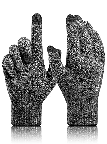 TRENDOUX Handschuhe Damen, Winterhandschuhe Herren Unisex Winter Touchscreen - Rutschfester Griff - Warm Gefüttert - Weich Stricken Material - Dünnehandschuhe zum Reiten Sport Handy - Schwarz Grau L TRENDOUX Handschuhe Damen, Winterhandschuhe Herren Unisex Winter Touchscreen - Rutschfester Griff - Warm Gefüttert - Weich Stricken Material - Dünnehandschuhe zum Reiten Sport Handy - Schwarz Grau L von TRENDOUX