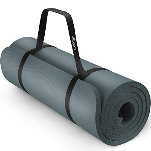 TRESKO Yogamatte Phthalatfrei - Gymnastikmatte rutschfest, Pilatesmatte Fitnessmatte mit Tragegurt, 190 x 100 x 1,5 cm Petrol von TRESKO