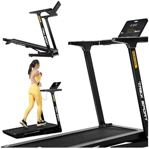 TREX SPORT Elektrisches Laufband für zuhause TX-700TM RUNVO | Laufband klappbar bis 16 km/h, LCD-Display, 2 PS | Treadmill mit 15 voreingestellten Programmen von TREX SPORT