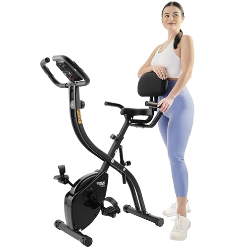 TREX SPORT Heimtrainer Fahrrad klappbar TX-360XB PYRO | Hometrainer Fahrrad | 10 Widerstandsstufen, 7 Sitzhöhen, App-Steuerung, 120 kg belastbar von TREX SPORT