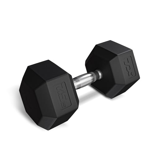 TREX SPORT Hexagon Hanteln | gummierte Kurzhanteln 2,5kg-20kg mit verchromtem Griff | Hanteln Dumbbells (1x7,5 kg) von TREX SPORT