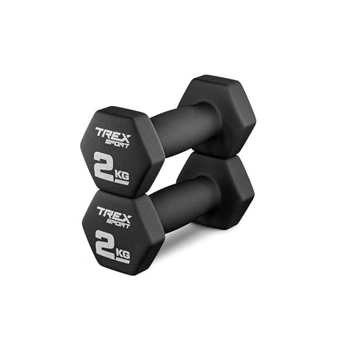 TREX SPORT Neopren Hanteln Set | Kurzhanteln 2er Set 4kg-20kg | Hanteln Frauen & Männer Set (2 x 2 kg) von TREX SPORT