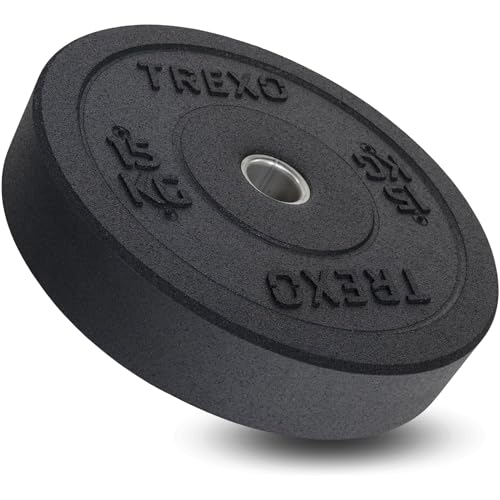 TREXO Olympic Bumper 15 KG Hantelscheibe Gummiertes Material für Langhantel 50 mm Durchmesser Langlebige FitnessScheibe Krafttraining Crossfit TREXO Olympic Bumper 15 KG Hantelscheibe Gummiertes Material für Langhantel 50 mm Durchmesser Langlebige FitnessScheibe Krafttraining Crossfit von TREXO