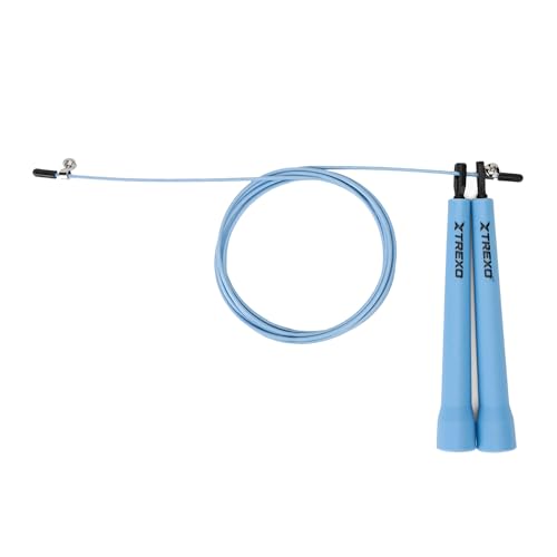 TREXO BASIC+ Springseil Fitness in Blau mit verstellbarer Länge bis zu 300 cm Ideal für Cardio- und Fitnessübungen Aus PP und Stahl Leicht und komfortabel zu bedienen mit Kunststoffgriffen TREXO BASIC+ Springseil Fitness in Blau mit verstellbarer Länge bis zu 300 cm Ideal für Cardio- und Fitnessübungen Aus PP und Stahl Leicht und komfortabel zu bedienen mit Kunststoffgriffen von TREXO