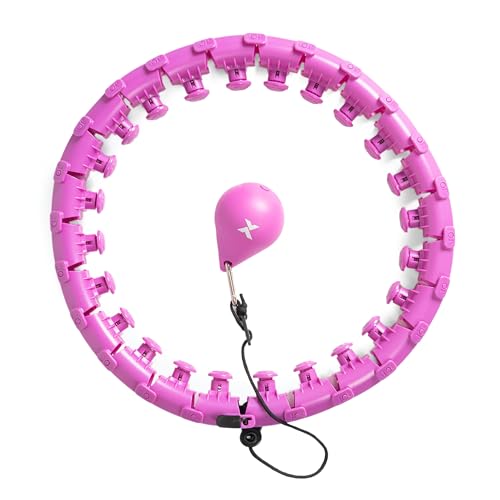 TREXO Hula Hoop mit Gewicht und Massagestäbchen in Violett, 100 cm Durchmesser Aus ABS und PVC In der Größe verstellbar Perfekt zum Abnehmen der Taille Strafft den Bauch Weighted Hula Hoop TREXO Hula Hoop mit Gewicht und Massagestäbchen in Violett, 100 cm Durchmesser Aus ABS und PVC In der Größe verstellbar Perfekt zum Abnehmen der Taille Strafft den Bauch Weighted Hula Hoop von TREXO