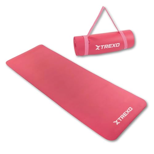 TREXO NBR Übungsmatte in Rosa 183 x 61 cm Material von außergewöhnlicher Haltbarkeit und Flexibilität 15 mm Dicke mit rutschfester Textur Komplett mit Trageriemen Ideal für das Fitnesstraining TREXO NBR Übungsmatte in Rosa 183 x 61 cm Material von außergewöhnlicher Haltbarkeit und Flexibilität 15 mm Dicke mit rutschfester Textur Komplett mit Trageriemen Ideal für das Fitnesstraining von TREXO
