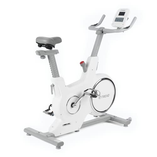 TREXO Stationärer Heimtrainer mit Computer und LCD-Display, magnetischem Widerstandssystem, stabiler Konstruktion und 5kg Schwungrad Weiß EB-500S TREXO Stationärer Heimtrainer mit Computer und LCD-Display, magnetischem Widerstandssystem, stabiler Konstruktion und 5kg Schwungrad Weiß EB-500S von TREXO