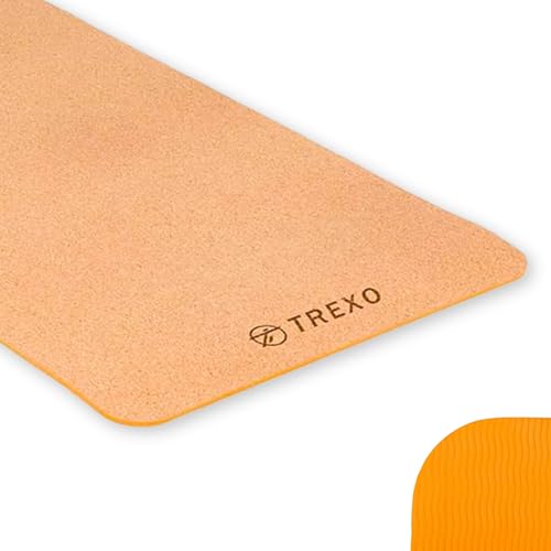 TREXO TPE Kork Yogamatte Maße 61 x 183 cm und 6 mm Dicke orange für Übung zu Hause im Club Pilatesmatte Stretching Gymnastik YM-C01P TREXO TPE Kork Yogamatte Maße 61 x 183 cm und 6 mm Dicke orange für Übung zu Hause im Club Pilatesmatte Stretching Gymnastik YM-C01P von TREXO