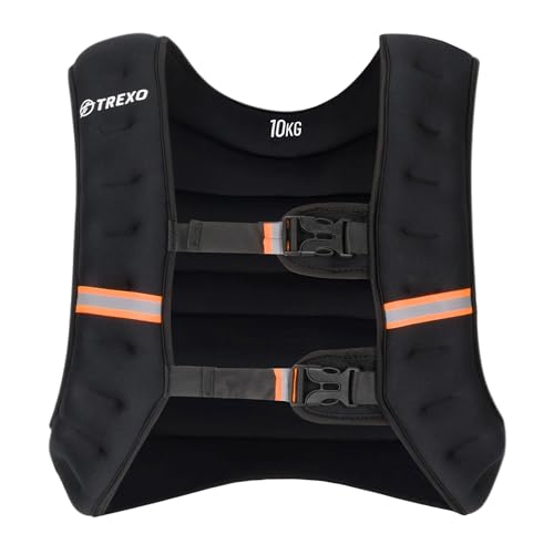 TREXO Training Gewichtsweste 5 kg Stahlkugeln füllen Trainingsweste für Crosstraining, Krafttraining, Calisthenics, Gym und Muskelaufbau Reflektierende Gurte Weighted Laufweste Damen Herren TREXO Training Gewichtsweste 5 kg Stahlkugeln füllen Trainingsweste für Crosstraining, Krafttraining, Calisthenics, Gym und Muskelaufbau Reflektierende Gurte Weighted Laufweste Damen Herren von TREXO
