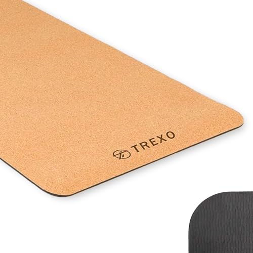 TREXO Yoga Kork TPE Yogamatte 61 x 183 cm, 6 mm dick Schwarz, für Indoor Club Pilates Stretching Gymnastik YM-C01C TREXO Yoga Kork TPE Yogamatte 61 x 183 cm, 6 mm dick Schwarz, für Indoor Club Pilates Stretching Gymnastik YM-C01C von TREXO