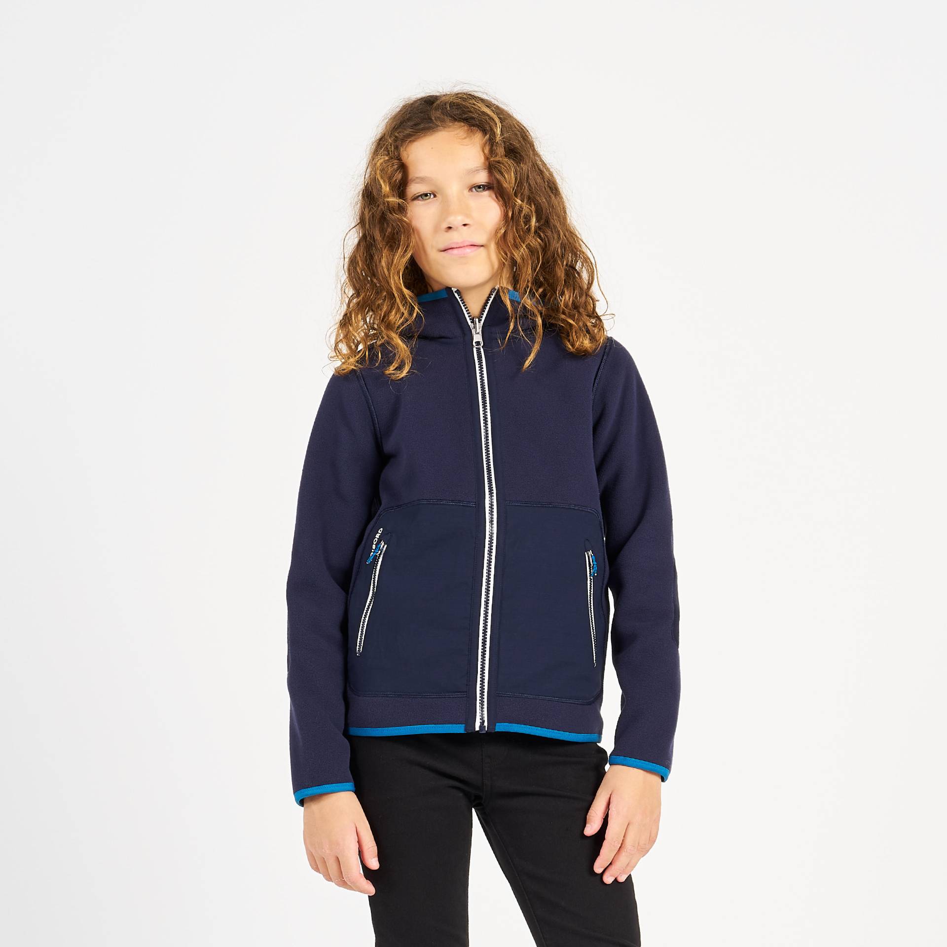 Fleecejacke Segeln Kinder warm wendbar 500 marineblau/blau von TRIBORD