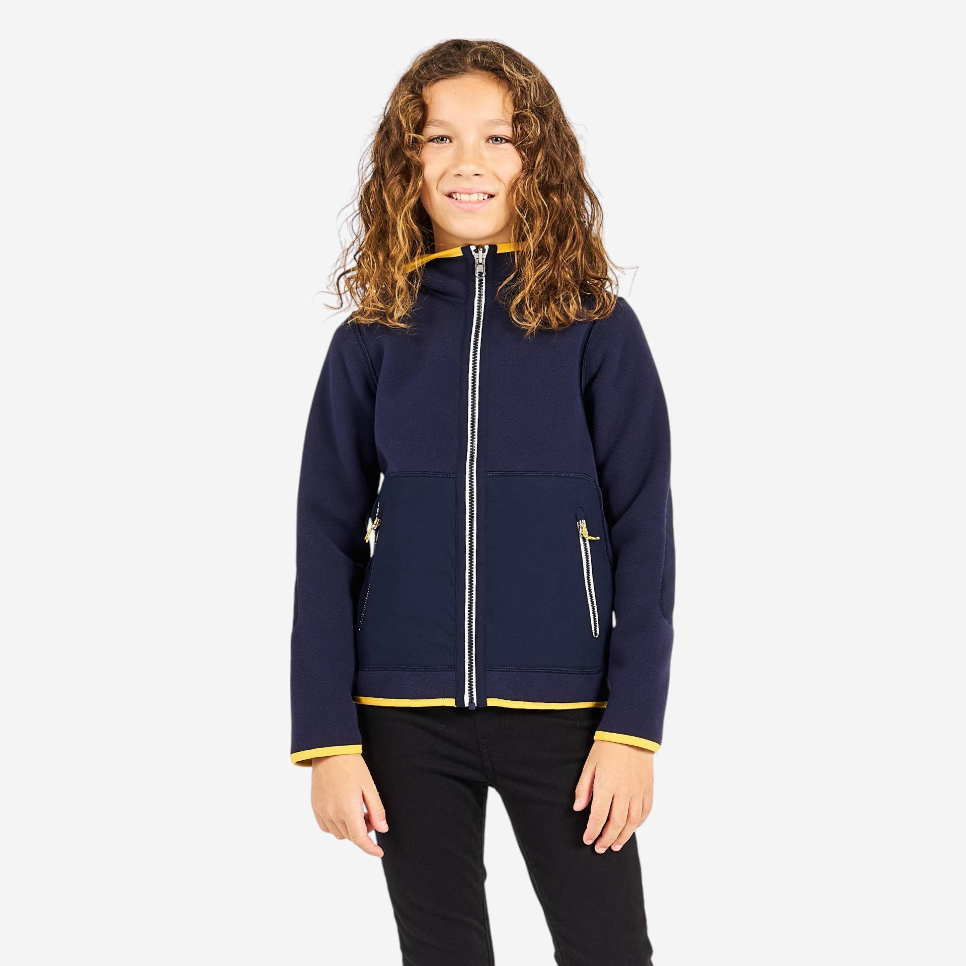 Fleecejacke Segeln Kinder warm wendbar 500 marineblau/gelb Fleecejacke Segeln Kinder warm wendbar 500 marineblau/gelb von TRIBORD