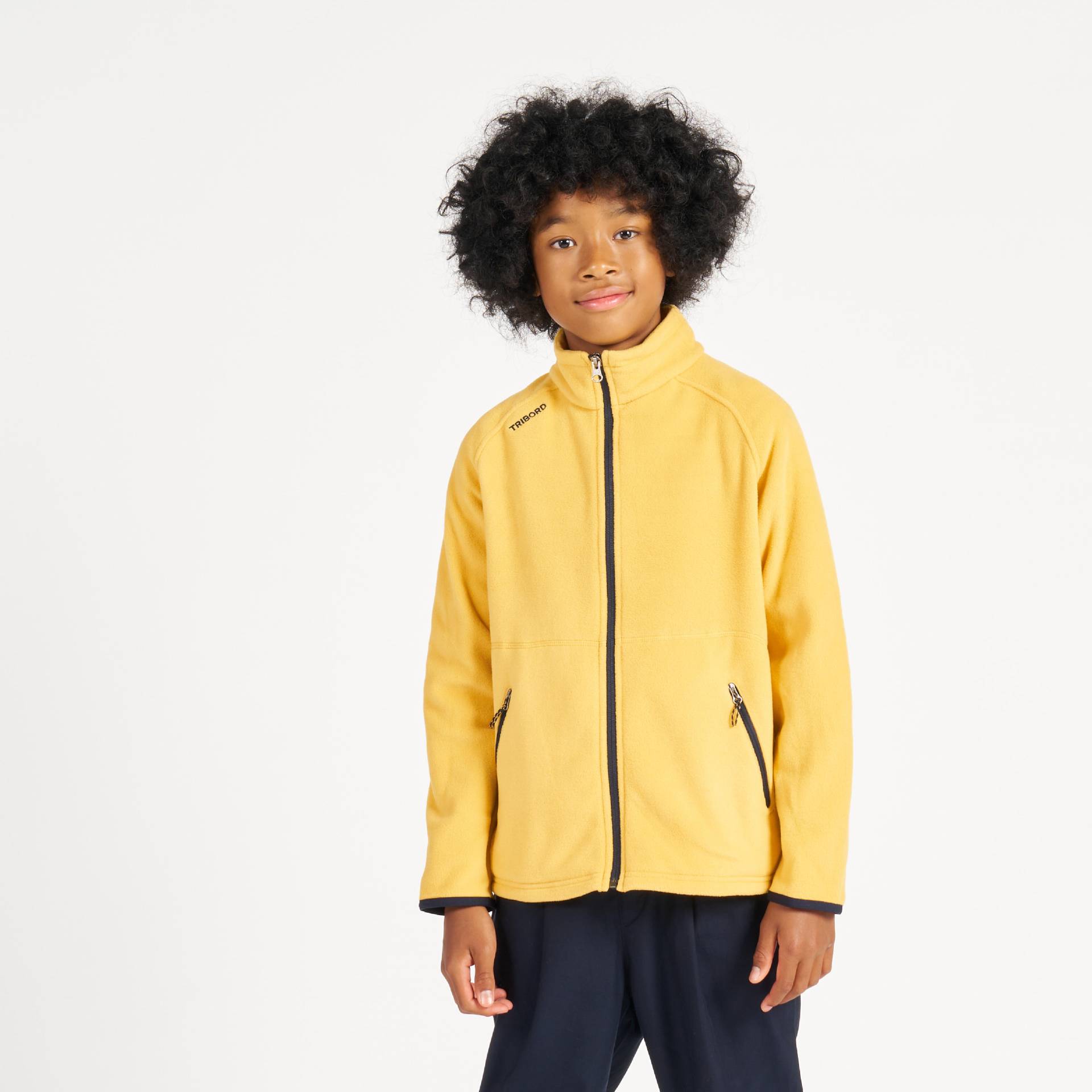 Fleecejacke Kinder warm Segeln 100 gelb von TRIBORD