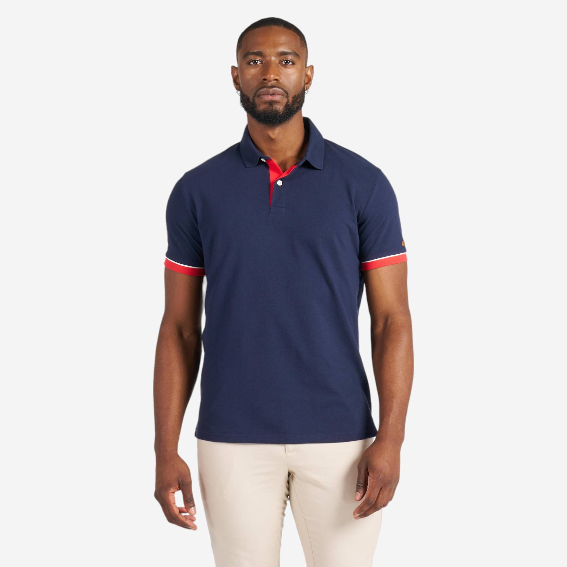 Poloshirt Segeln Herren kurzarm - 100 marineblau/rot Poloshirt Segeln Herren kurzarm - 100 marineblau/rot von TRIBORD