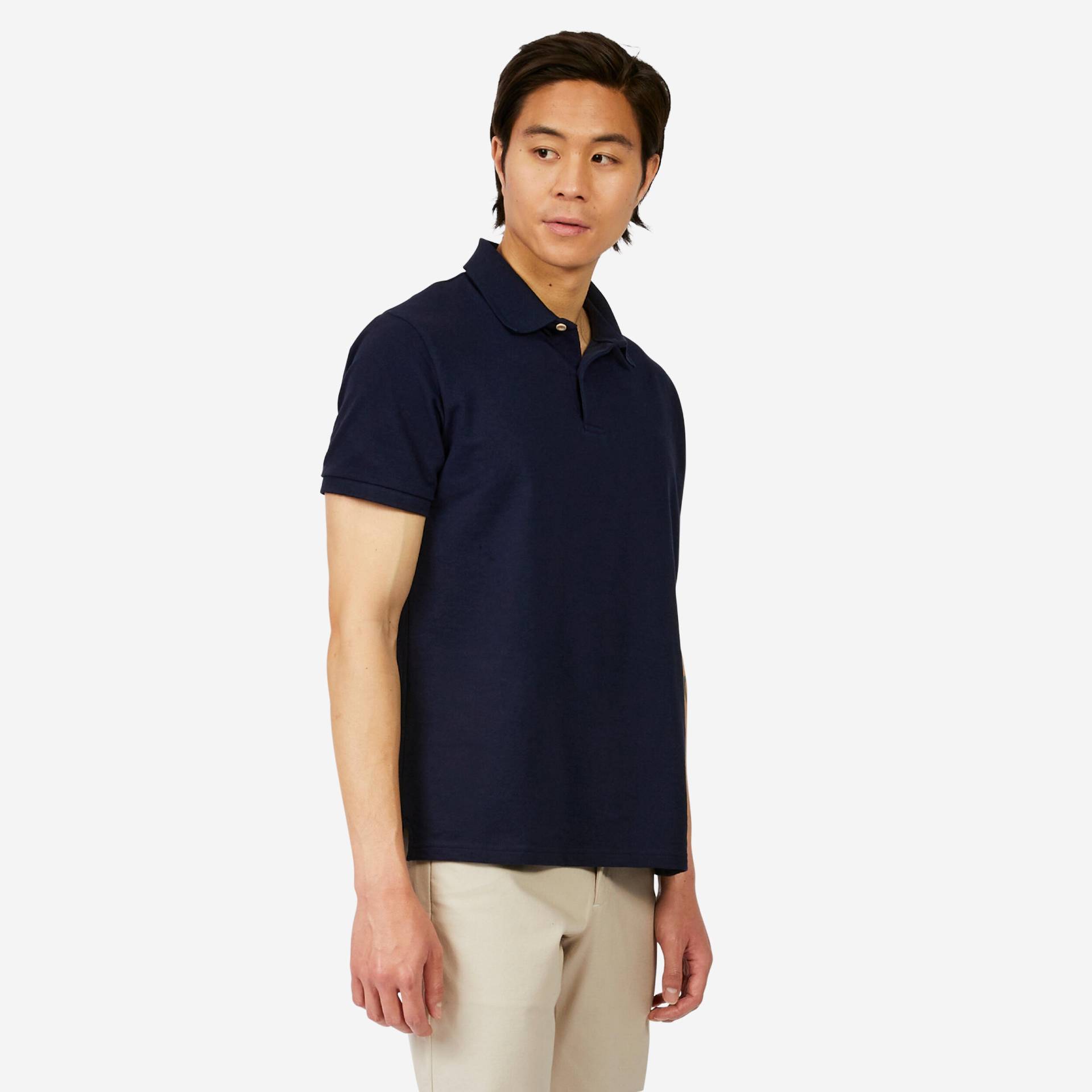 Poloshirt Segeln Herren 100 marineblau von TRIBORD