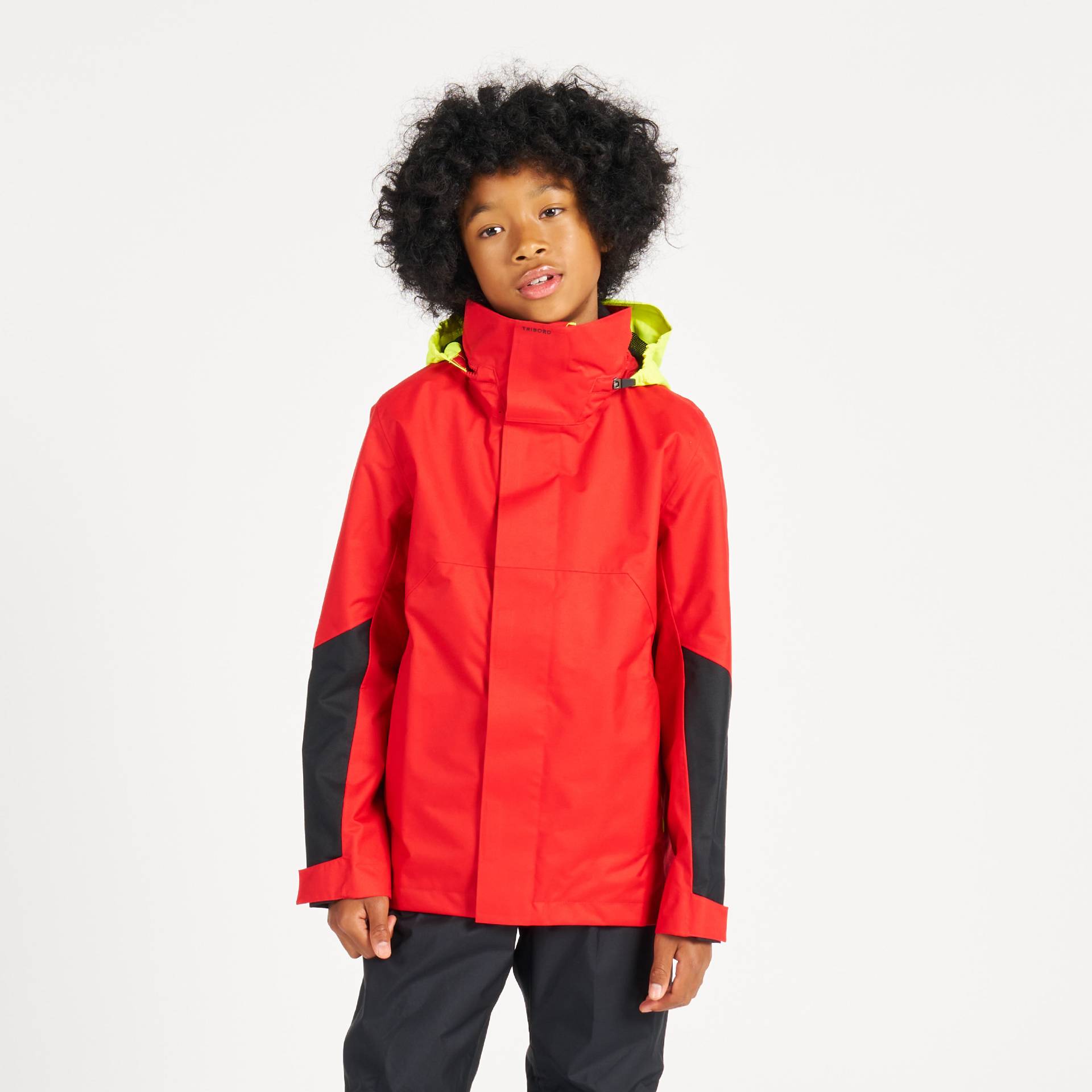 Regenjacke Segeljacke Kinder wasserdicht winddicht - Sailing 300 rot/gelb von TRIBORD