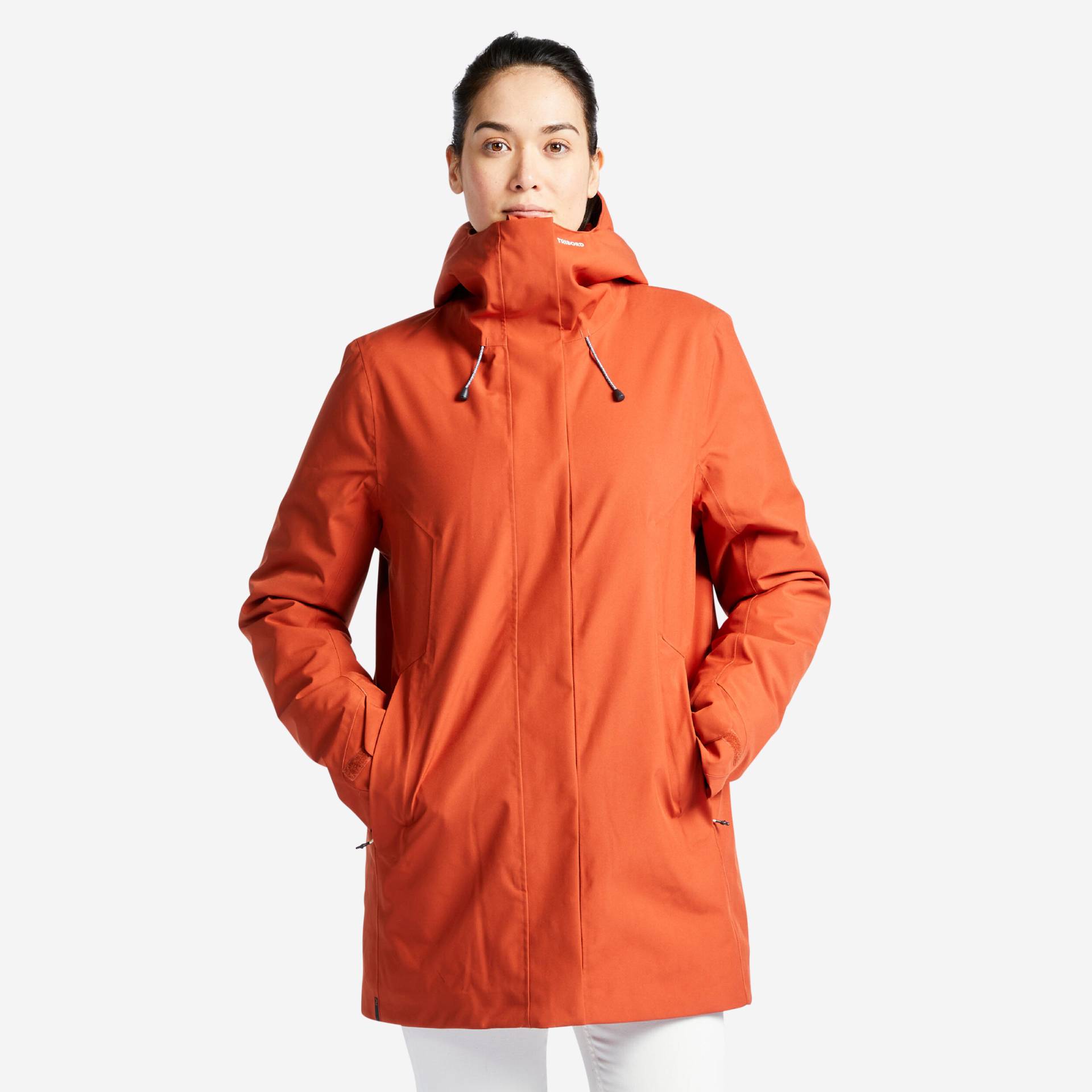 Segeljacke Damen warm wasserdicht winddicht - Sailing 300 dunkelorange von TRIBORD