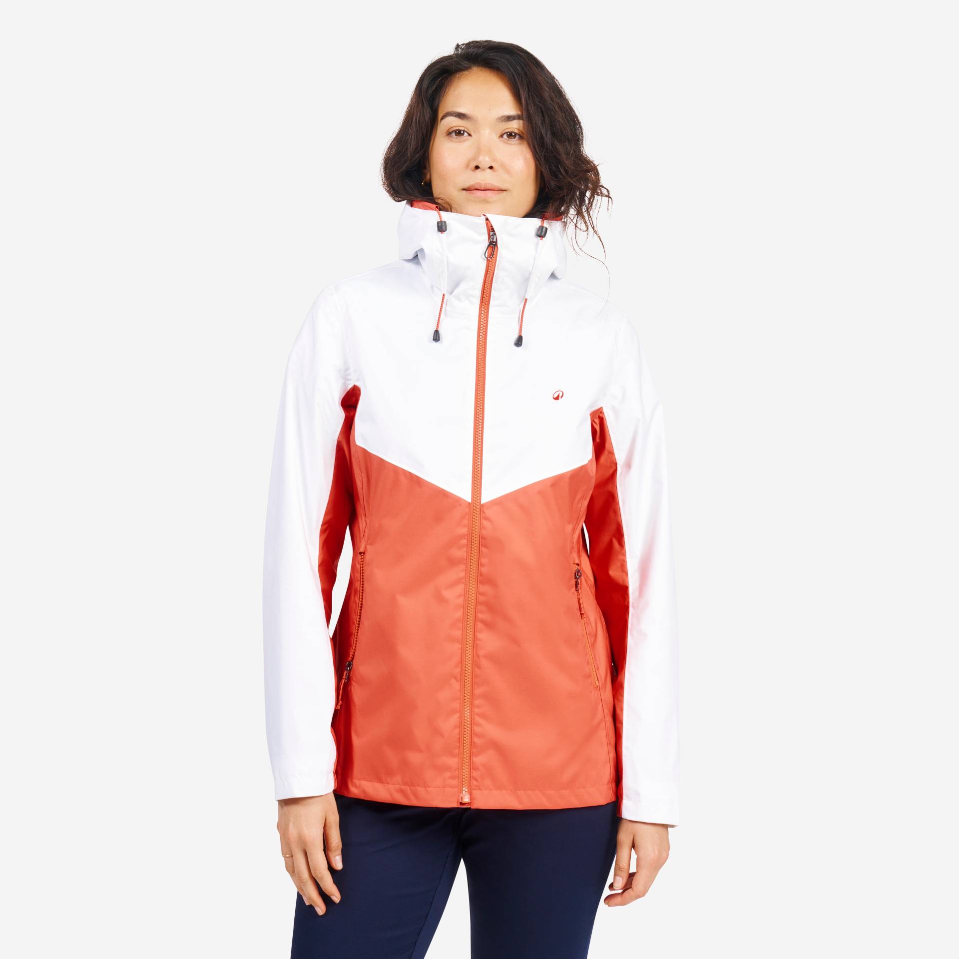 Regenjacke Segeln Damen wasserdicht 100 weiß/orange Regenjacke Segeln Damen wasserdicht 100 weiß/orange von TRIBORD