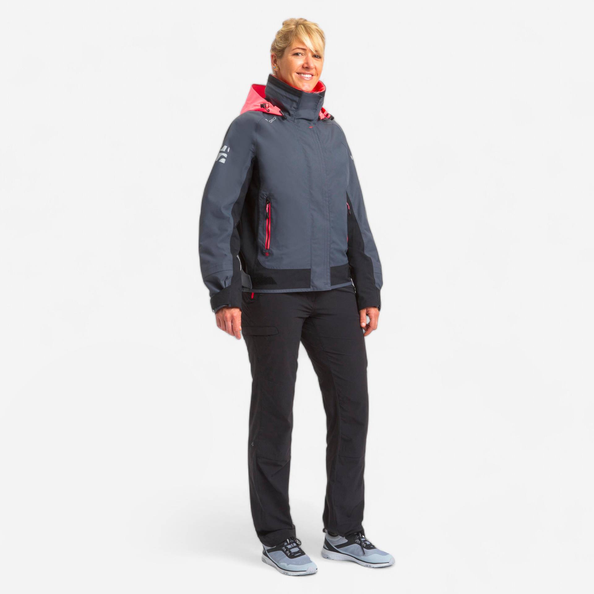 Segeljacke Blouson Damen - Race 500 grau/rosa von TRIBORD