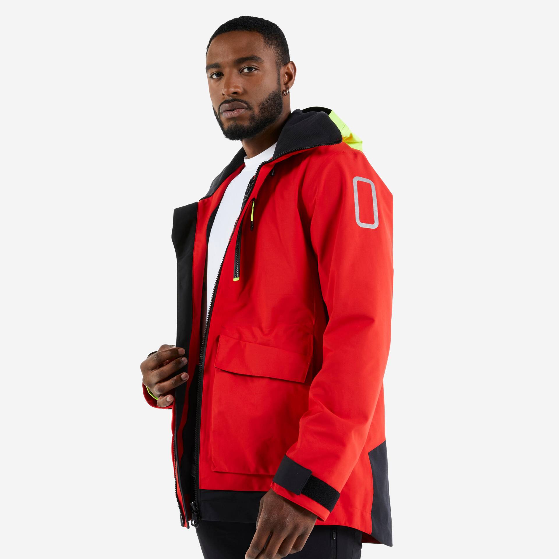 Segeljacke Herren wasserdicht winddicht 500 rot/gelb Segeljacke Herren wasserdicht winddicht 500 rot/gelb von TRIBORD