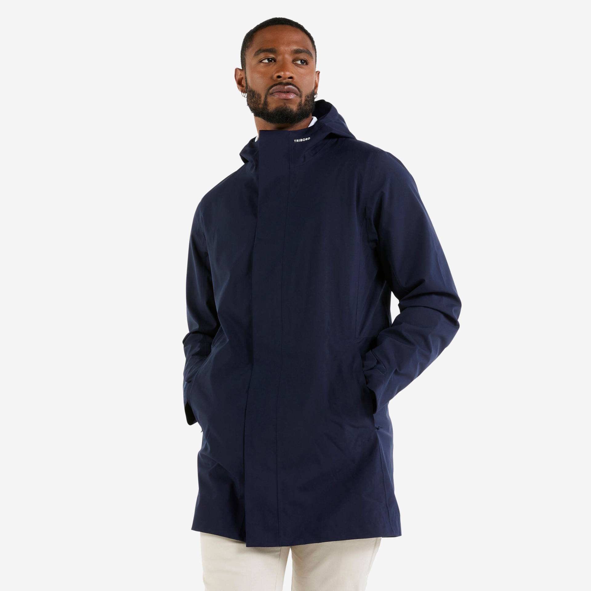 Segeljacke Herren Wachsjacke wasserdicht - Sailing 300 marineblau von TRIBORD