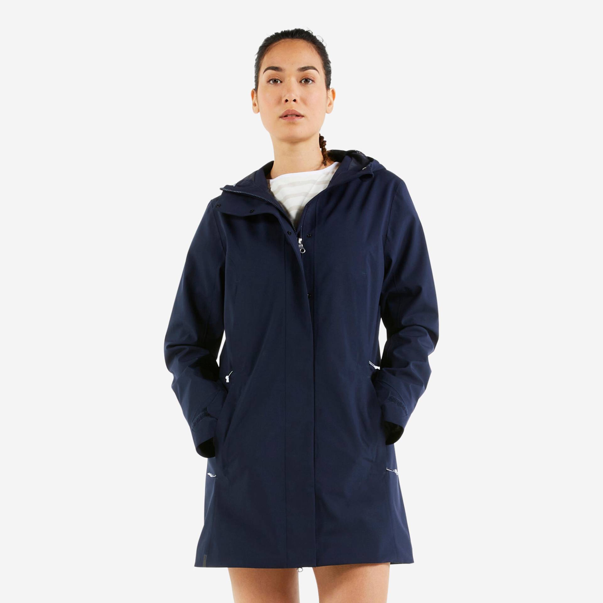 Segeljacke Wachsjacke Damen wasserdicht 300 marineblau von TRIBORD