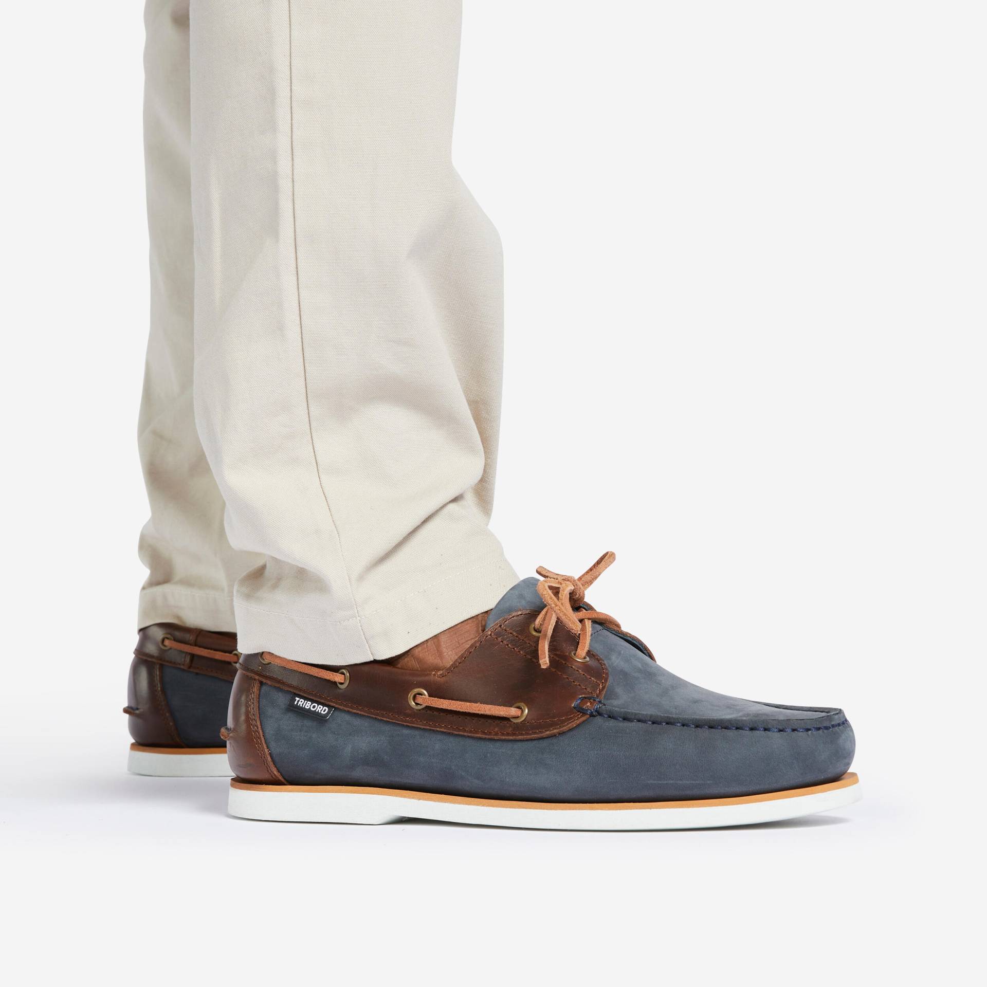Segelschuhe Herren Leder - 500 zweifarbig Segelschuhe Herren Leder - 500 zweifarbig von TRIBORD