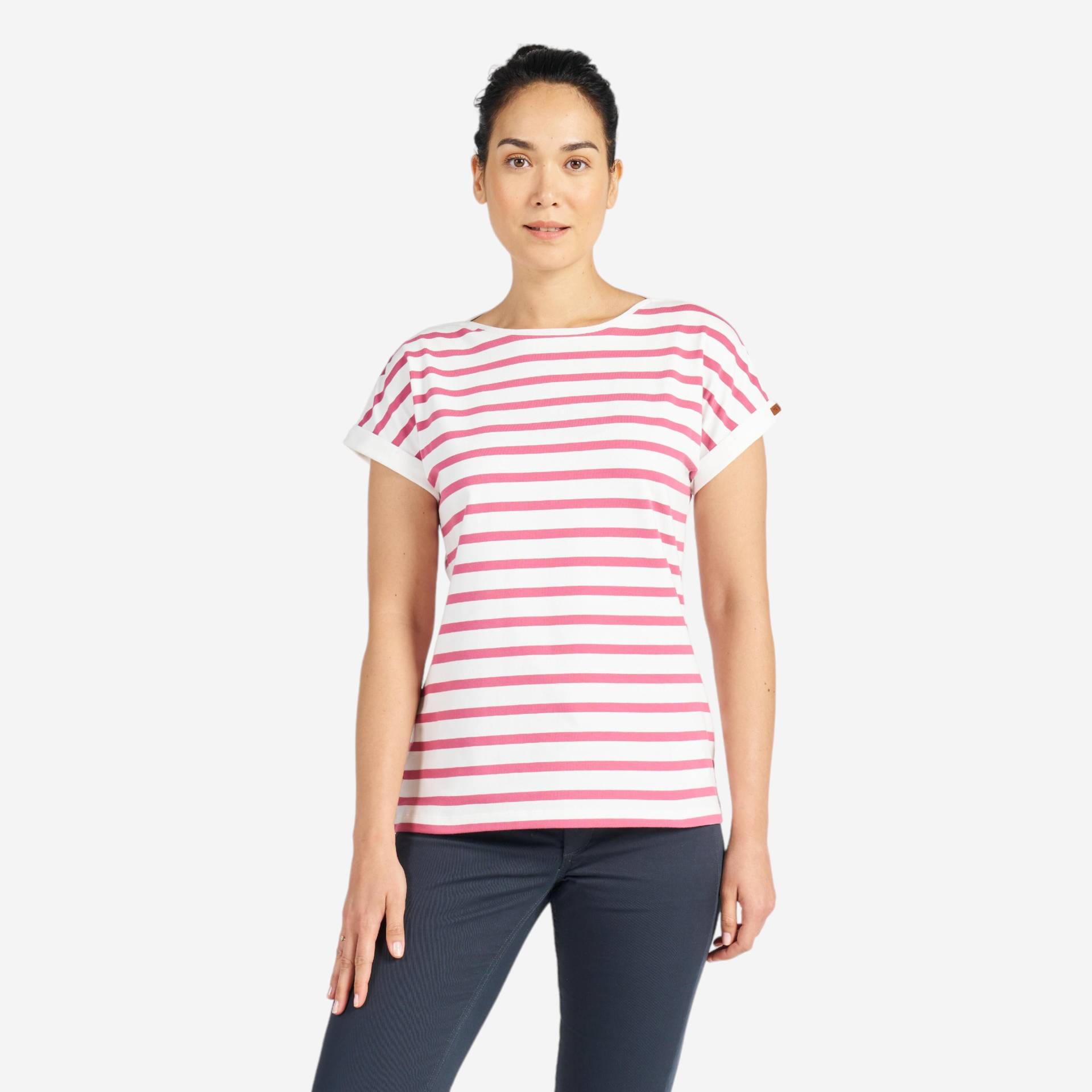 Segelshirt kurzarm Damen - Sailing 100 weiss/rosa Segelshirt kurzarm Damen - Sailing 100 weiss/rosa von TRIBORD