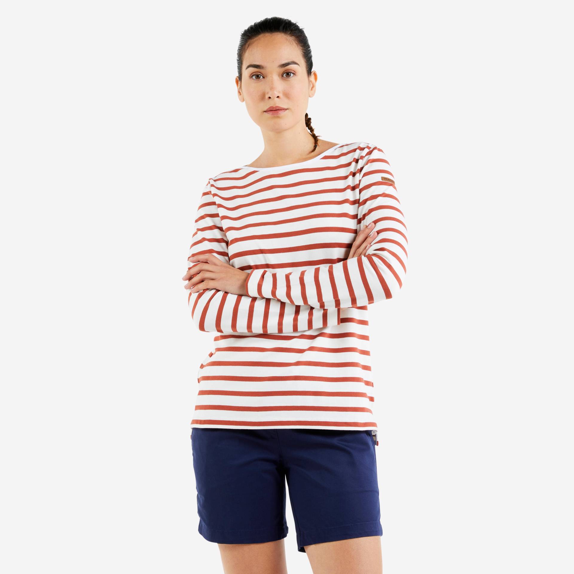 Segelshirt langarm Damen 100 orange von TRIBORD