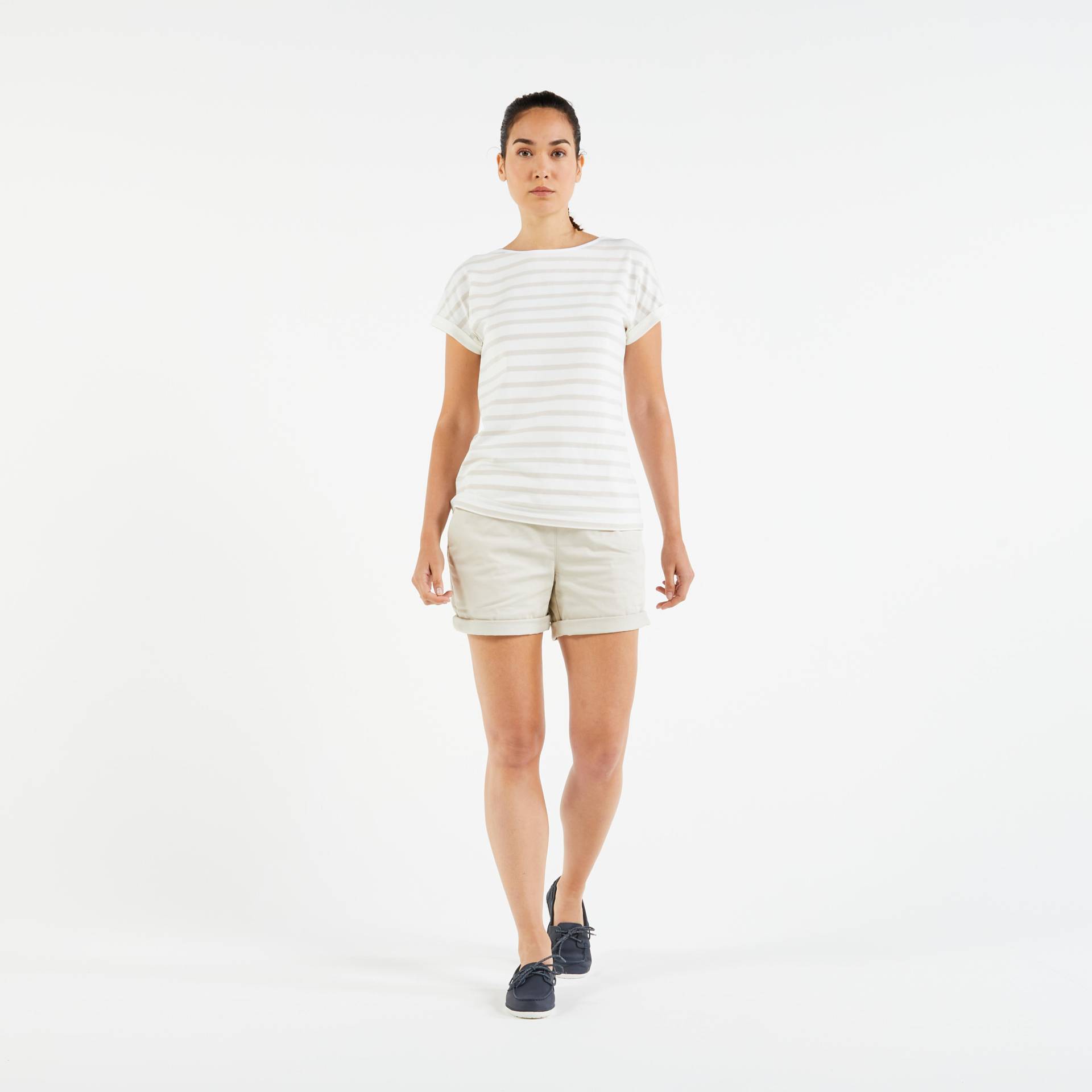 Segelshorts Damen - Sailing 100 beige von TRIBORD