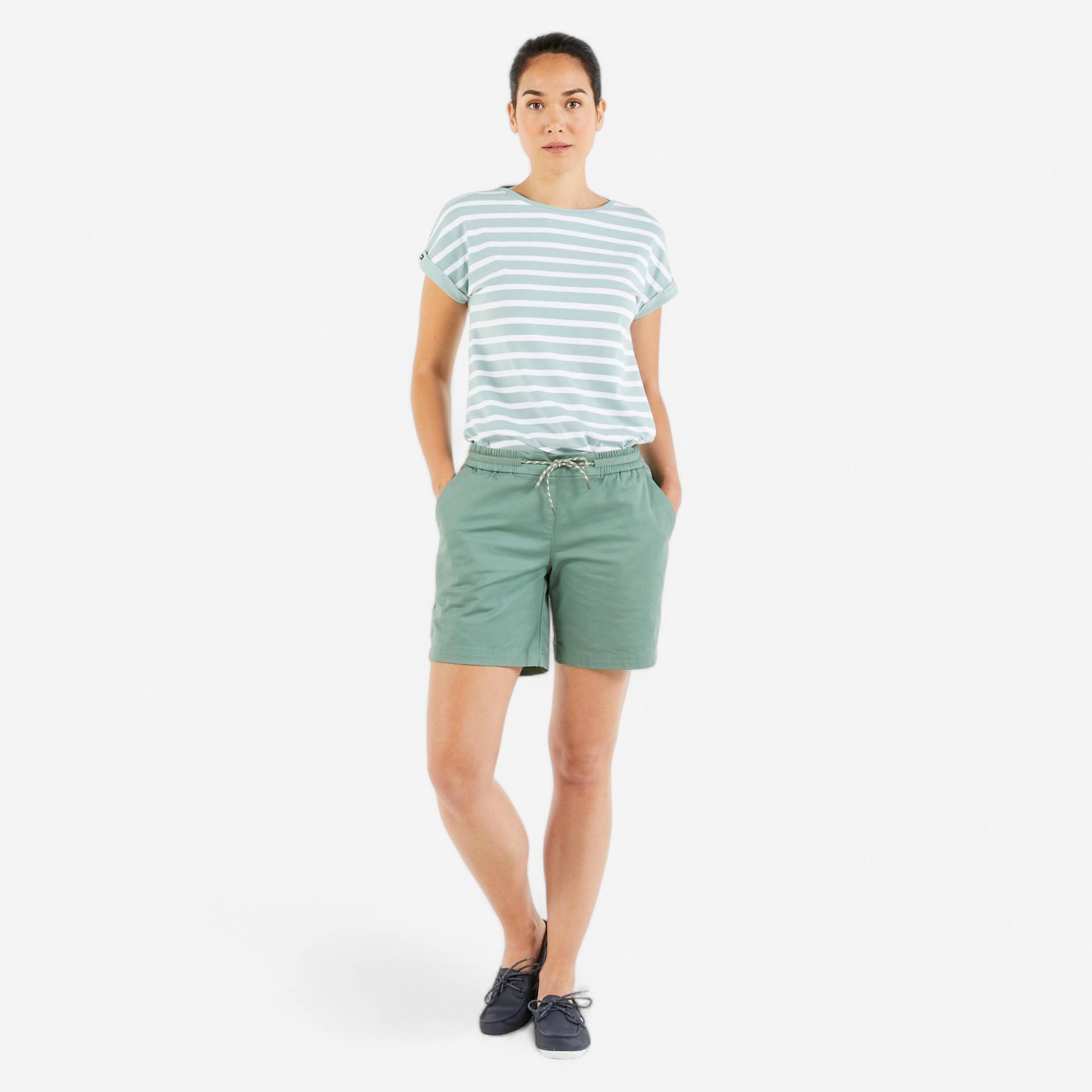 Segelshorts Damen - Sailing 100 khaki von TRIBORD