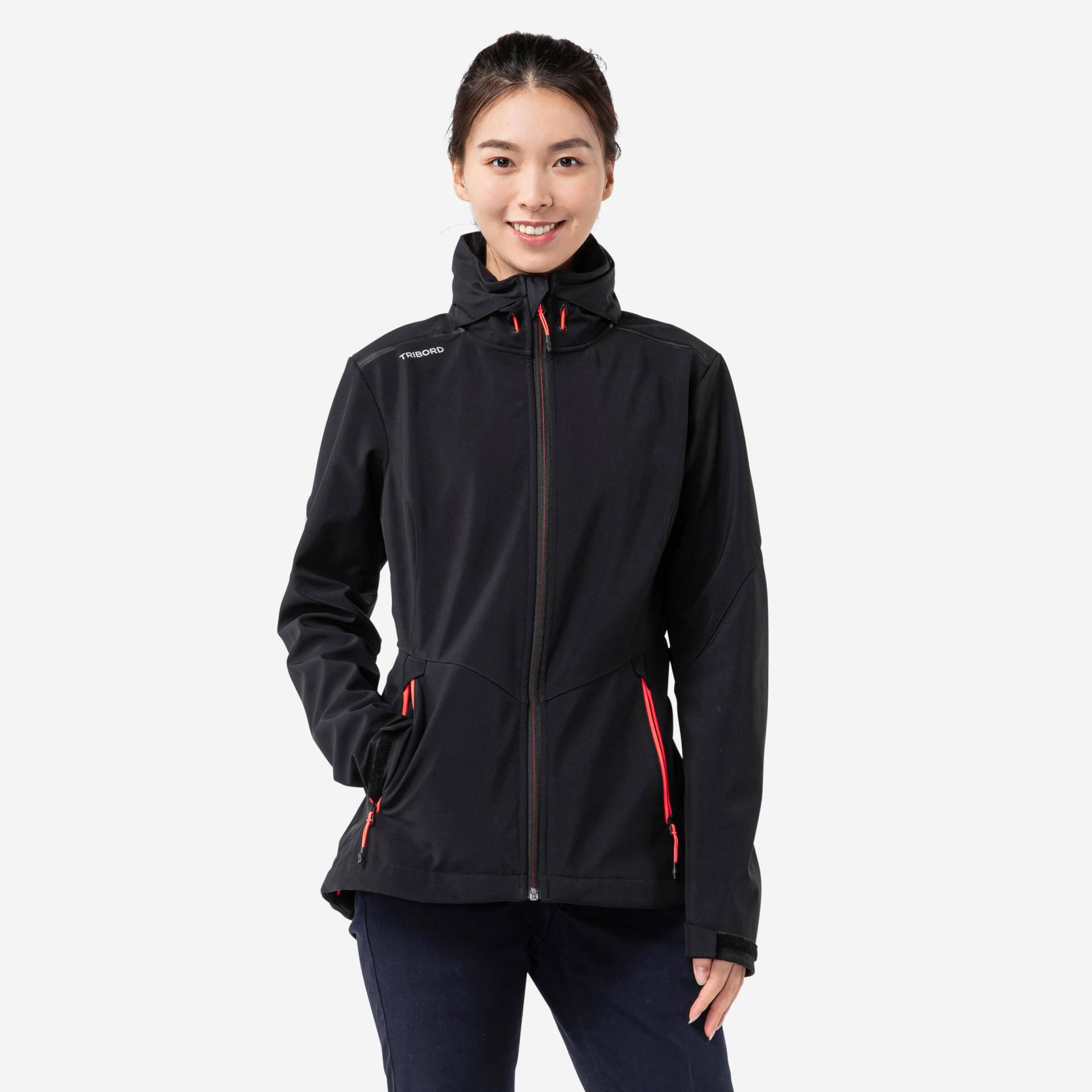 Softshelljacke Segeln Damen Sailing 900 winddicht schwarz von TRIBORD