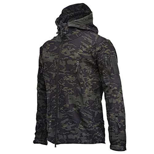 Regenjacke Herren Softshelljacke Wasserdicht Regenmantel mit Kapuze Leicht Jacke Atmungsaktiv Camouflage Outdoorjacke Herbst Winter Winddicht Übergangsjacke Zipper Mantel für Wandern Trekking Fahrrad Regenjacke Herren Softshelljacke Wasserdicht Regenmantel mit Kapuze Leicht Jacke Atmungsaktiv Camouflage Outdoorjacke Herbst Winter Winddicht Übergangsjacke Zipper Mantel für Wandern Trekking Fahrrad von TRIGLICOLEUM