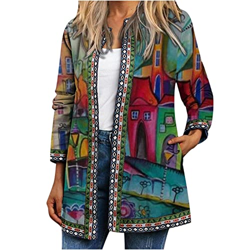 TRIGLICOLEUM Damen Strickjacke Ethnischer Vintage Druck Cardigan Open Front Strickmantel Langarm Herbst Winter Übergangsjacke Lockere Langarmshirt Casual Bequeme Herbstjacke Jacke Frauen TRIGLICOLEUM Damen Strickjacke Ethnischer Vintage Druck Cardigan Open Front Strickmantel Langarm Herbst Winter Übergangsjacke Lockere Langarmshirt Casual Bequeme Herbstjacke Jacke Frauen von TRIGLICOLEUM