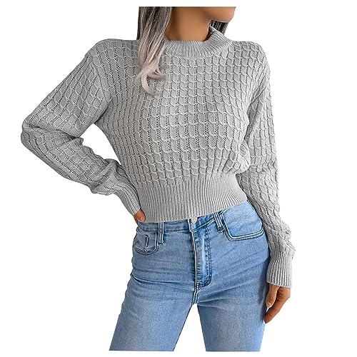 TRIGLICOLEUM Pullover Damen Eleganter Einfarbiger Sweater Mode Gestrickte Pulli Kurze Schmale Bluse Aushöhlen Langarmshirt Oberteile Herbst Winter Warmes Sweatshirt TRIGLICOLEUM Pullover Damen Eleganter Einfarbiger Sweater Mode Gestrickte Pulli Kurze Schmale Bluse Aushöhlen Langarmshirt Oberteile Herbst Winter Warmes Sweatshirt von TRIGLICOLEUM