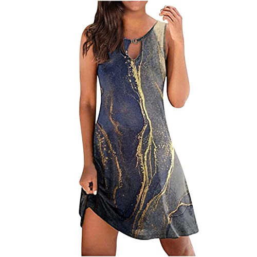 TRIGLICOLEUM Sommerkleid Damen Ausgehöhlt Rundhals Strandkleid Ärmellose Tank-Kleid Bunte Rosendruck Wickelkleid Ärmellose Minikleid Kurze Skaterkleid A-Linien-Kleid Freizeitkleid Partykleid TRIGLICOLEUM Sommerkleid Damen Ausgehöhlt Rundhals Strandkleid Ärmellose Tank-Kleid Bunte Rosendruck Wickelkleid Ärmellose Minikleid Kurze Skaterkleid A-Linien-Kleid Freizeitkleid Partykleid von TRIGLICOLEUM