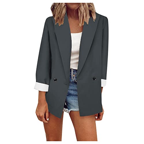 TRIGLIKOLEUM Blazer Damen Elegant Business Langarm Anzug Großen Größen Einfarbige Übergangsjacke Ohne Verschluss Cardigan Herbst Winter Jacke Anzugjacke Für Büro Sportlicher Longblazer S-5XL TRIGLIKOLEUM Blazer Damen Elegant Business Langarm Anzug Großen Größen Einfarbige Übergangsjacke Ohne Verschluss Cardigan Herbst Winter Jacke Anzugjacke Für Büro Sportlicher Longblazer S-5XL von TRIGLICOLEUM