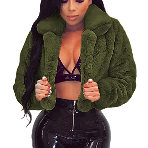 TRIGLIKOLEUM Damen Kunstpelz Mantel Crop Pelzmantel Mode Einfarbige Winterjacke Warme Dicke Wintermantel Langarm Übergangsjacke Mit Umlegekragen Plüsch Jacke Kurz Pelzjacke Locker Outwear S-2XL TRIGLIKOLEUM Damen Kunstpelz Mantel Crop Pelzmantel Mode Einfarbige Winterjacke Warme Dicke Wintermantel Langarm Übergangsjacke Mit Umlegekragen Plüsch Jacke Kurz Pelzjacke Locker Outwear S-2XL von TRIGLICOLEUM