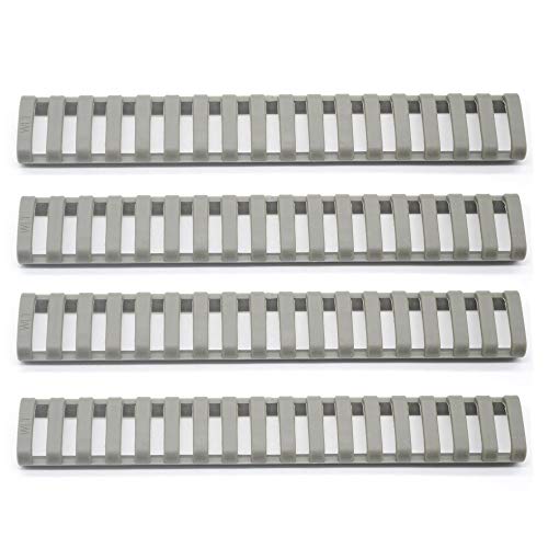 TRIROCK 4-Pack Gray Heat Resistant Rifle Handguard Protector Rubber Ladder Rail Cover Fits Weaver Picatinny Rail von TRIROCK