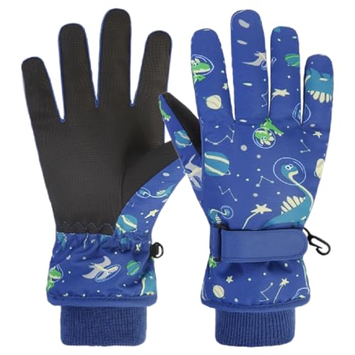 TRIWONDER Kinder Skihandschuhe, Winterhandschuhe, Kalt Wetter Handschuhe für Junge und Mädchen (C - Dunkelblau, M (7-9 Jahre)) von TRIWONDER