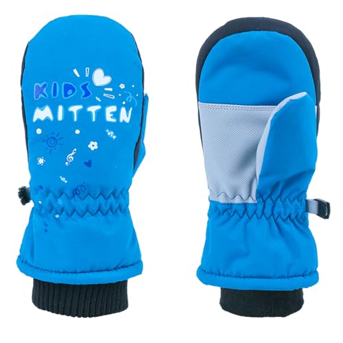 TRIWONDER Fäustlinge für Kinder, atmungsaktiv und Winddicht, Skihandschuhe Thermo Winterhandschuhe für Jungen und Mädchen (Blau, S (7-9 Jahre alt)) von TRIWONDER