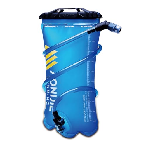 TRIWONDER Trinkblase 1,5L 2L 3L, Trinksystem BPA frei leichte Wasserblase Hydration Blase mit Trinkschlauch für Laufen, Wandern, Radfahren (1# 2L (TPU)) von TRIWONDER