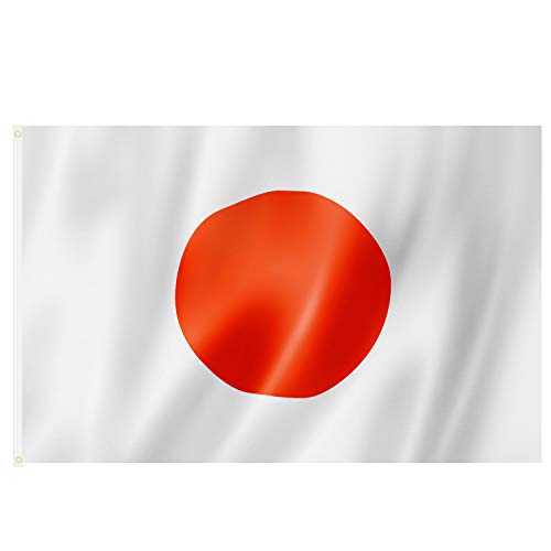 TRIXES Große japanische Nationalflagge mit Ringösen zum Aufhängen 90x150cm für Fußball Europameisterschaft und andere Sportveranstaltungen von TRIXES