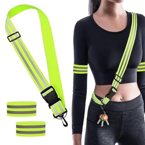 TRKETK 3 Stück Reflektierende Laufausrüstung, Gut Sichtbarer Reflektierender Gürtel mit 2 Armbändern Elastische Reflektierende Ausrüstung für Sicherheit Beim Laufen Radfahren Hund Spazierengehen Nacht TRKETK 3 Stück Reflektierende Laufausrüstung, Gut Sichtbarer Reflektierender Gürtel mit 2 Armbändern Elastische Reflektierende Ausrüstung für Sicherheit Beim Laufen Radfahren Hund Spazierengehen Nacht von TRKETK