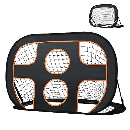 TRMLBE Fussballtor Klappbare 2-in-1 Fußballtor für Garten Kinder Torwand Fussball Tor für Fußballtraining mit Tragetasche 121x80x80cm, Schwarz+Orange TRMLBE Fussballtor Klappbare 2-in-1 Fußballtor für Garten Kinder Torwand Fussball Tor für Fußballtraining mit Tragetasche 121x80x80cm, Schwarz+Orange von TRMLBE