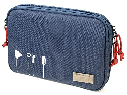 Troika Business Tech Pouch 2 Kabeltasche für Elektronikzubehör aus Polyester in der Farbe Blau, Maße: 23,5cm x 17cm x 3,5cm, BGO44/DB von TROIKA