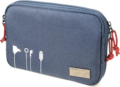 TROIKA Kabeltasche für Elektronikzubehör Business TECH Pouch 2 – 1 Fach mit 2-Wege Reißverschluss und 6 Netzfächern in 2 verschiedenen Größen – Innen: 1 Einschubfach – Außentasche – Farbe: blau TROIKA Kabeltasche für Elektronikzubehör Business TECH Pouch 2 – 1 Fach mit 2-Wege Reißverschluss und 6 Netzfächern in 2 verschiedenen Größen – Innen: 1 Einschubfach – Außentasche – Farbe: blau von TROIKA