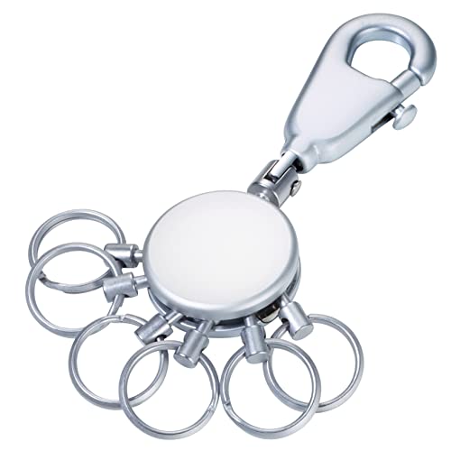 TROIKA PATENT SCHLÜSSELHALTER – KYR60/MC – rund, matt verchromt – Schlüsselanhänger mit Karabinerhaken – 6 ausklinkbare Ringe zur Schlüsselorganisation – das Original von TROIKA TROIKA PATENT SCHLÜSSELHALTER – KYR60/MC – rund, matt verchromt – Schlüsselanhänger mit Karabinerhaken – 6 ausklinkbare Ringe zur Schlüsselorganisation – das Original von TROIKA von TROIKA