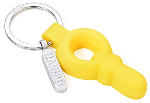 Troika Schlüsselanhänger mit Haribo Schnuller Anhänger aus Metall und PVC in der Farbe Silber-Gelb, HB-K04/YE Troika Schlüsselanhänger mit Haribo Schnuller Anhänger aus Metall und PVC in der Farbe Silber-Gelb, HB-K04/YE von TROIKA